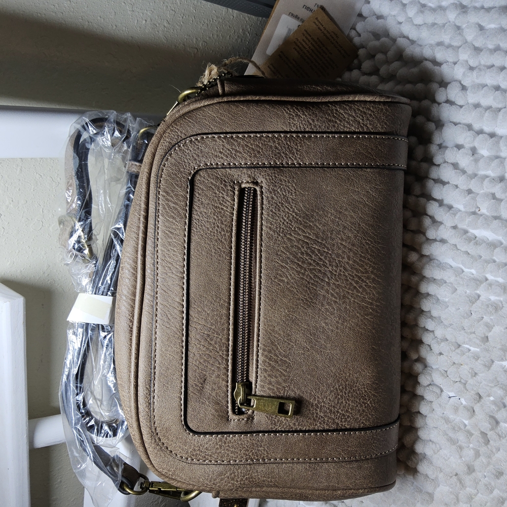 Ampere's Creations Vegan Leather Shitake Brown Crossbody Purse - Picture 6 of 14